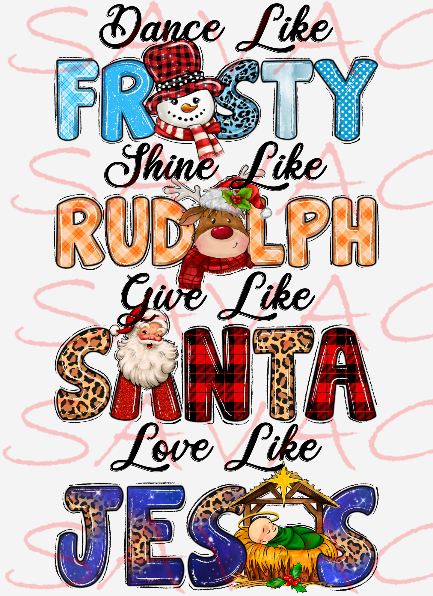 Frosty Rudolph Santa Jesus image 0